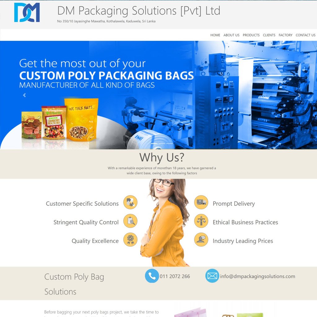 DM Packaging Solutions [Pvt] Ltd bag Printing Company - New Website Design